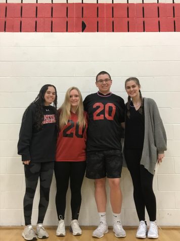Red team generals Camryn Ryan and Gabrielle Liott with Black team generals Andrew Flagler and Lexie Gill.