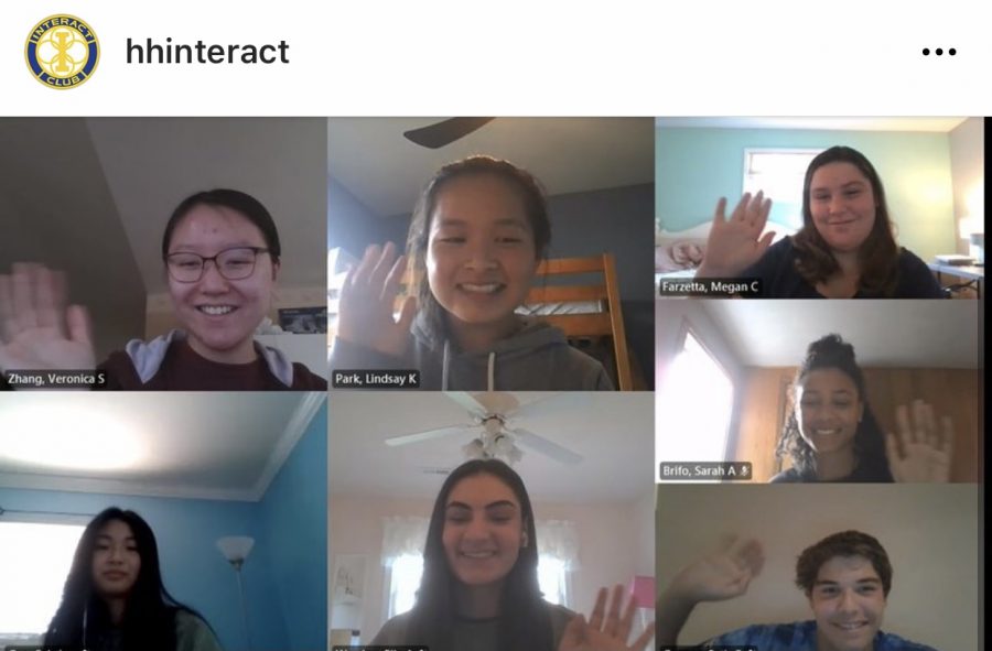 The+officers+for+Interact+Club+during+a+virtual+meeting.
