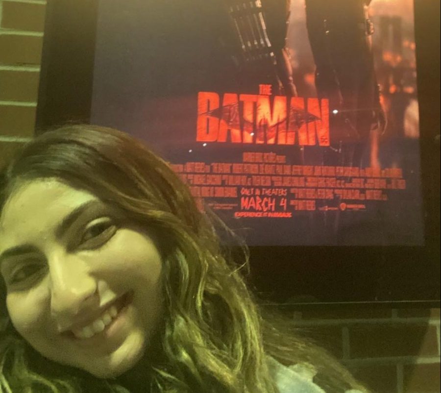 Senior Ava Nociforo at theater viewing of The Batman.
