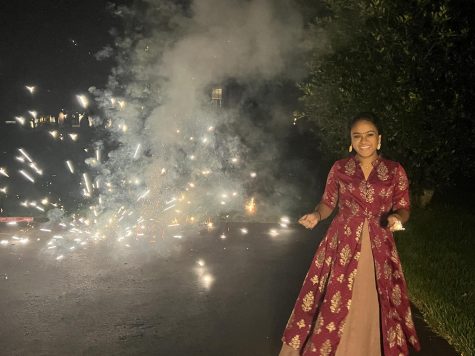 Junior Sneha Indrakanti celebrating Diwali.